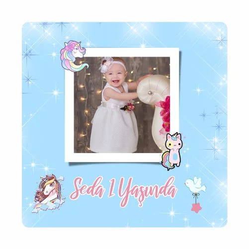 Unıcorn Temalı Doğum Günü Magneti